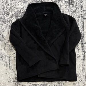 Cuddl Duds Black Fleece Jacket/Cardigan XS